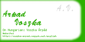 arpad voszka business card